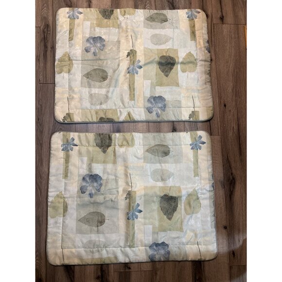 Croscill Home Retired Floral Spa Leaf Patterned Quilted Pillow Shams Standard Qu - Picture 2 of 6